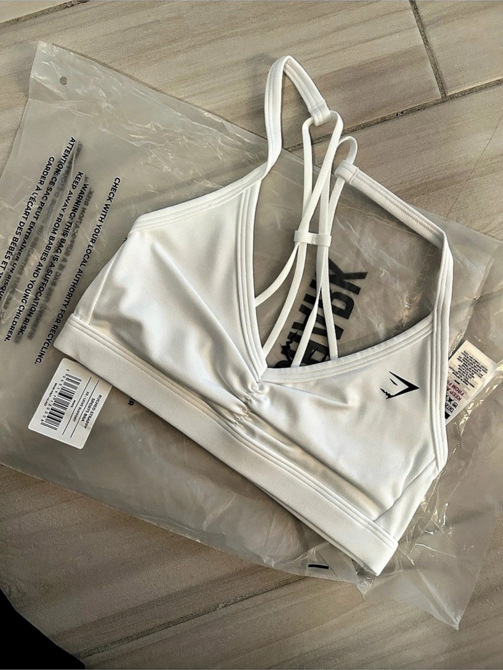 Gymshark brand new white sports bra XS